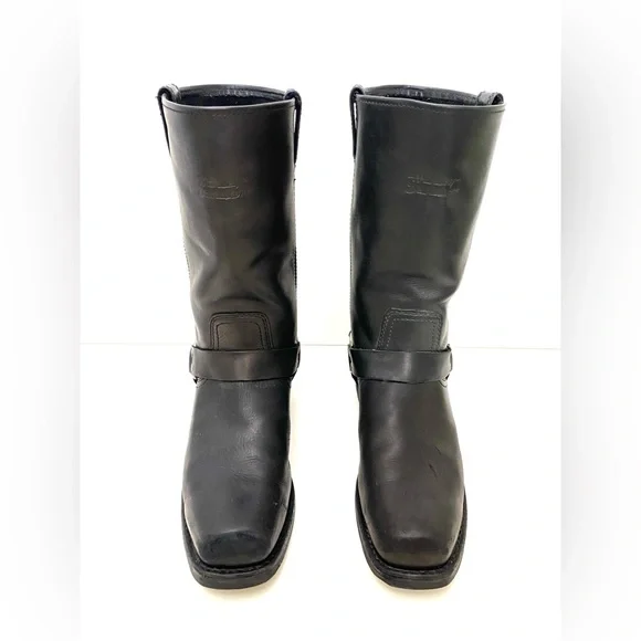 Harley-Davidson Mens Hustin 11-Inch Pull-On Harness Motorycle Black Boots D95354